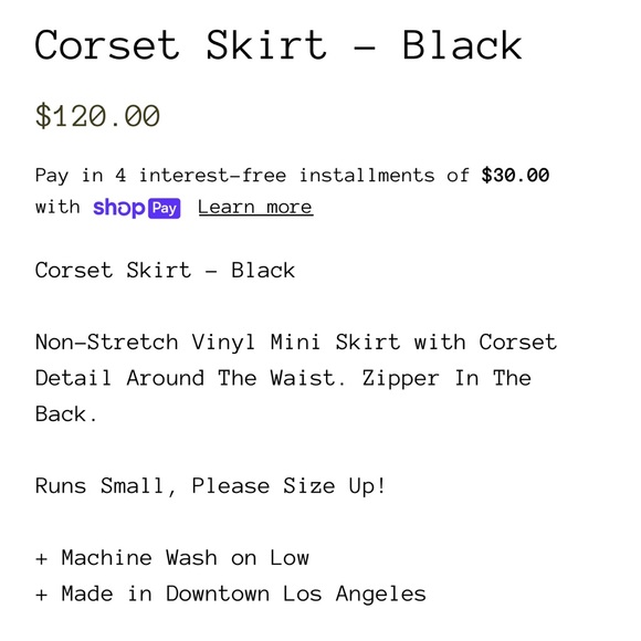 SOLD ON DEPOP From GRAYSCALE vinyl latex corset skirt - Picture 5 of 6